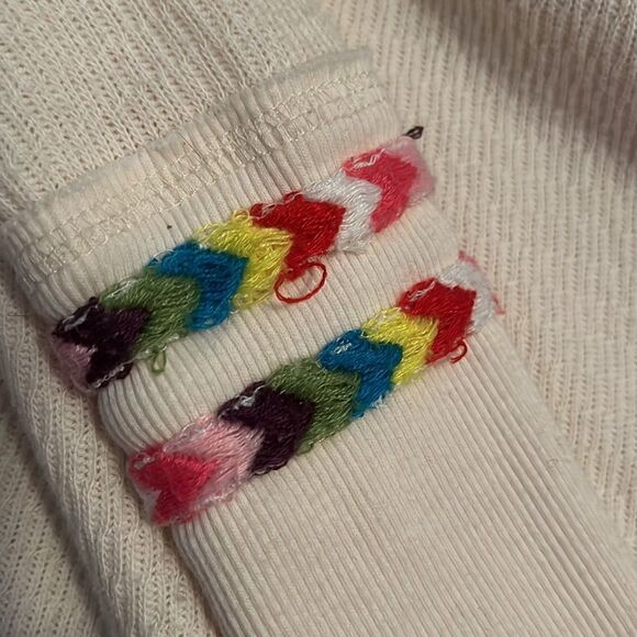 We The Free Off White Multi Color Design Thermal Boho Casual Modern - Picture 8 of 10